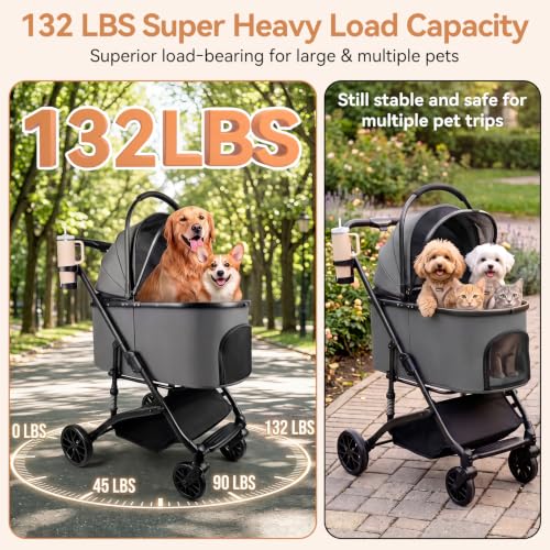 Heavy Duty Pet Stroller (Grey)