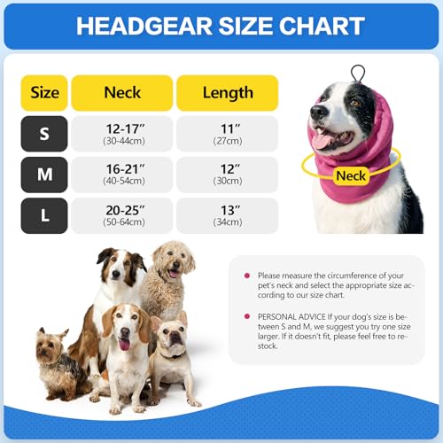 Breathable Dog Cooling Head & Neck Wrap (Rose Red / Medium)