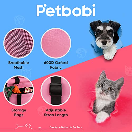 Dog Car Seat for Small Dogs and Cats up to 15 lbs (Pink)