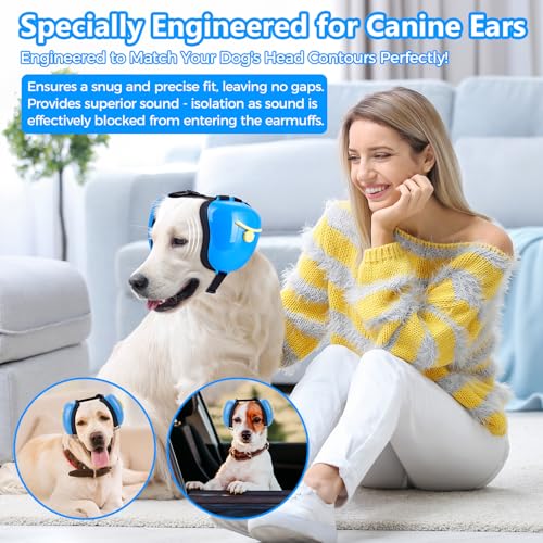 Dog Ear Muffs for Noise Protection (Blue / Small)