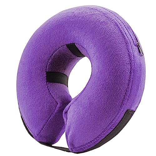 Inflatable Dog Cone Collar Alternative After Surgery Small (Purple / Small [Neck:4"-7"])