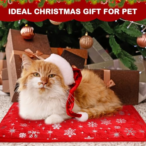 4 Pack Self Heating Cat Bed Cat Self Warming Pad with Removable Cover Extra Warm Thermal Pet Pad Washable Pet Crate Mat Anti Slip Kennel for Indoor Outdoor Pets (16 x 20 Inches)