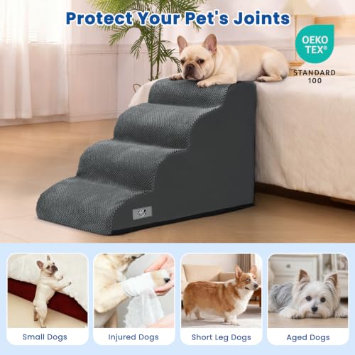Dog Steps for Bed 17.7" H (Grey)