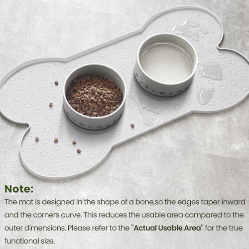 Dog Food Mat Anti (19.4" x 9.8" / White)