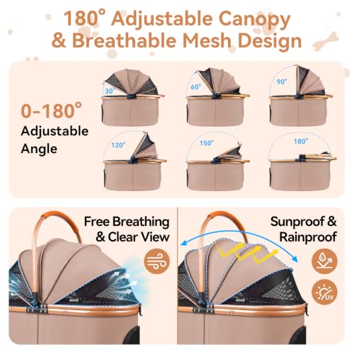 Heavy Duty Pet Stroller (Khaki)