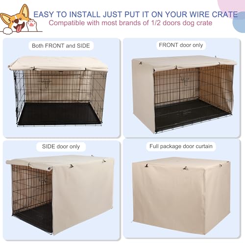 Dog Crate Cover (36.0"L x 23.0"W x 25.0"H / Tan)