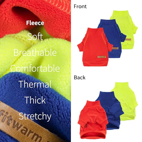 3 Pack Classic Fleece Dog Sweater (X-Large / Red-Blue-Yellow)