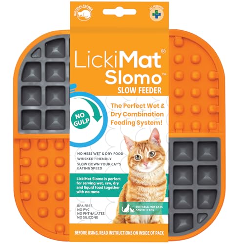 Slomo Cat Slow Feeder Lick Mat (Orange)