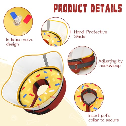 Elevated Inflatable Dog Cone Collar Alternative After Surgery (Donut Yellow / S(Neck 7"-9.5"))