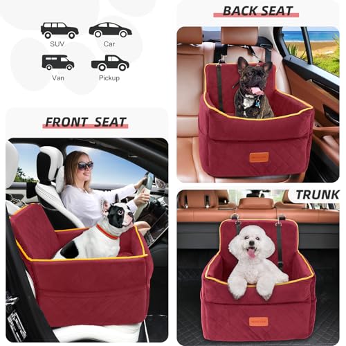 Dog Car Seat for Small Medium Dogs (Red)