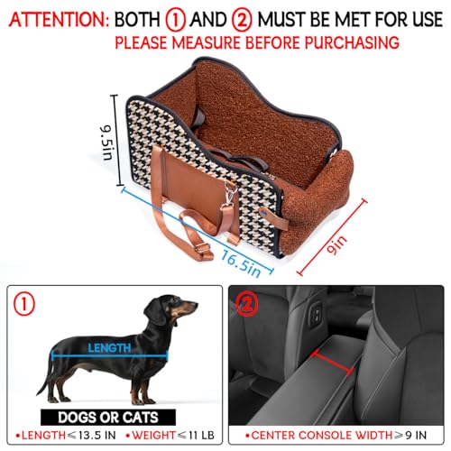 Center Console Dog Car Seat for Small Dogs