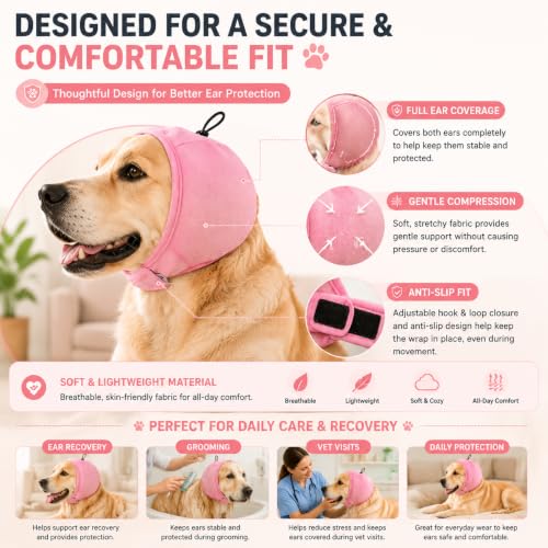 Dog Ear Wrap for Dogs (PINK / Small)