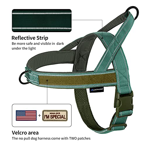 No Pull Dog Harness with Soft Padded Handle (XS / Green)