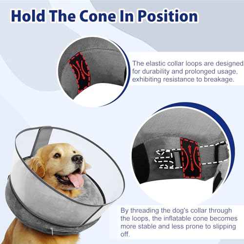 Dog Donut Collar for Medium Dog with Detachable Anti (M+ (Neck: 11"-14") / Grey)