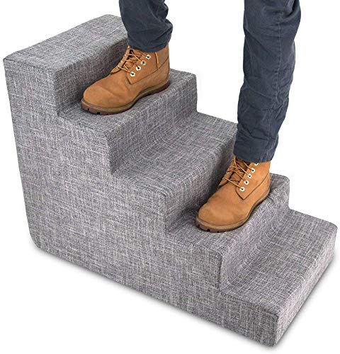 Dog Stairs & Steps (Ash Gray Linen / H: 22.5 Inches)