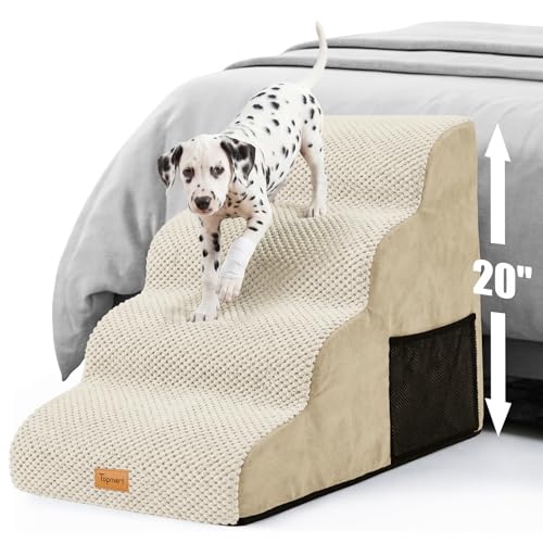 High Density Foam Dog Stairs 4 Tiers (Beige / 28.5*15.7*20.5)