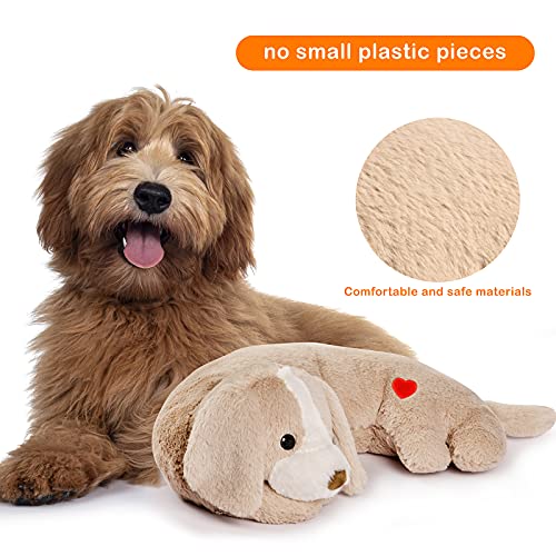 Puppy Heartbeat Toy Heartbeat Stuffed Toy for Dogs (Light Brown)