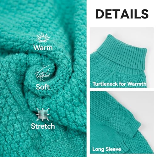 Dog Sweater Long Sleeve Warm Sweaters for Giant Breed Dogs Boy Girl (Aqua Green / XXXX-Large)