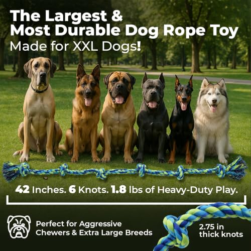 Giant Dog Tug of War Rope Toy (Neon / 1 Pack)