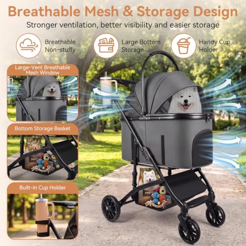 Heavy Duty Pet Stroller (Grey)