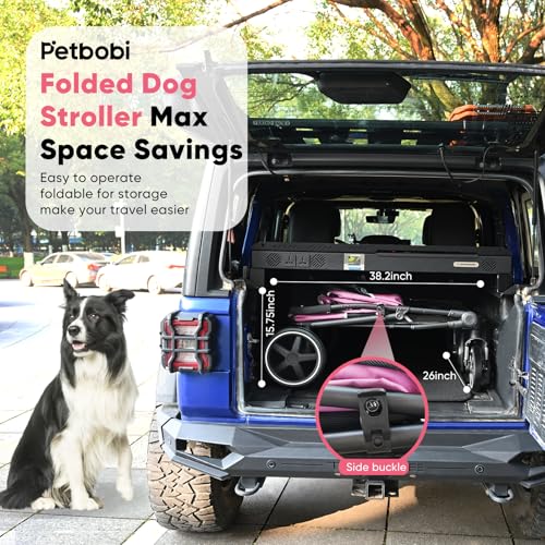 Dog Stroller for Large Medium Dogs up to 80 lbs (Pink)