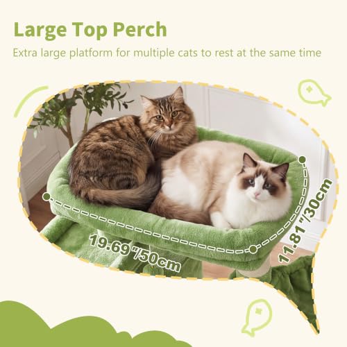 Cat Tree, 71-Inch-Tall Tower for Indoor Cats with 2 Perches HCT034GR (Green / 71 inch)