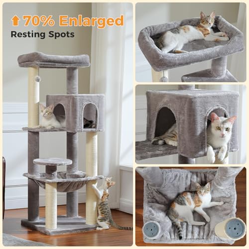 57.8" Heavy Duty Cat Tree for Maine Coon (Grey / 57.8in)