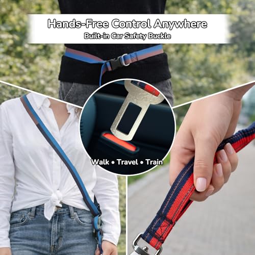 Hands Free Dog Leash with Waist Belt for Running & Walking (Sunset Blaze)