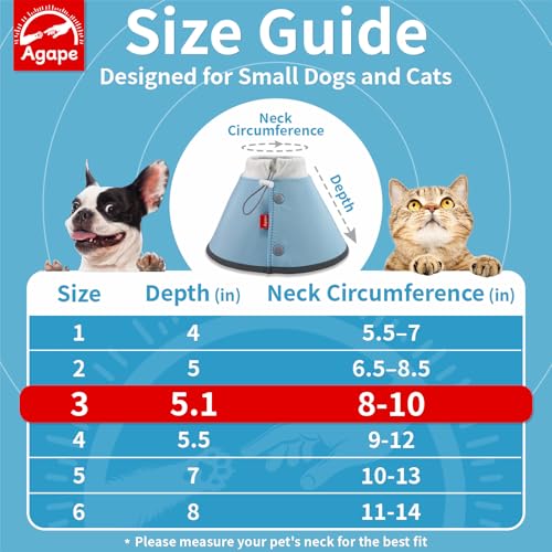 Soft Dog Cone for Small Dogs & Cats (Blue (Small Dogs Cone) / 3 (Neck:8"-10"))