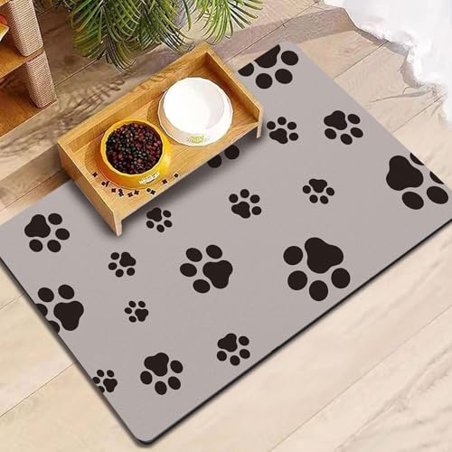 Dog Food Mat for Food and Water (Brown-JY / 12"×20")