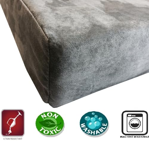 Orthopedic Gel Memory Foam Pet Dog Bed (Microsuede Gray / 41"X27"X4" Inches)