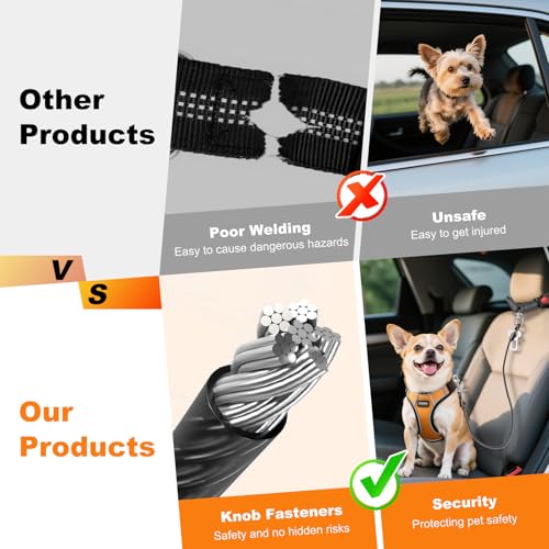 Dog Seat Belt for Car (2 Pack(Black))
