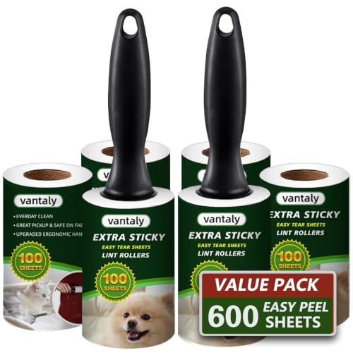 Lint Rollers for Pet Hair Extra Sticky (6 pcs - 600 Sheets)