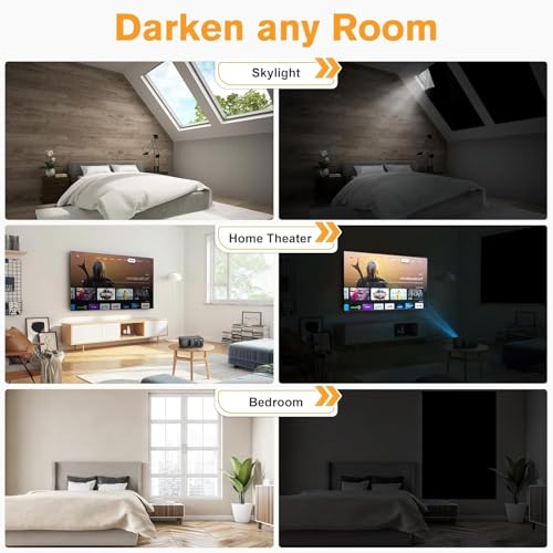 100% Blackout Curtains for Bedroom (Black / 57"W x 39"H)