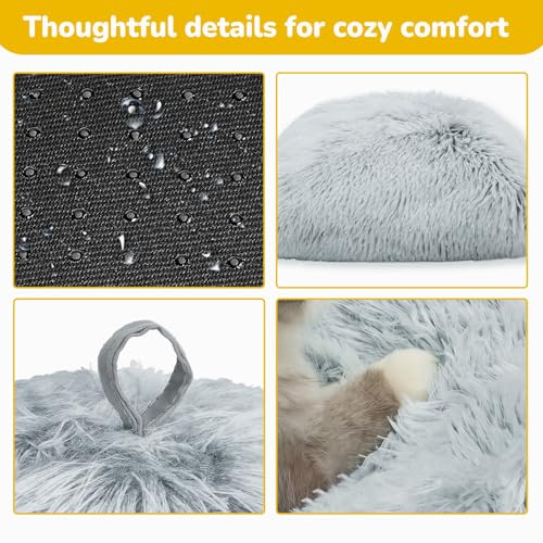 Cat Bed Cat Cave for Indoor Cats (Gray / M(15.7 x 15.7 x 15.7 Inch))