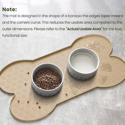 Dog Food Mat Anti (19.4" x 9.8" / Khaki)