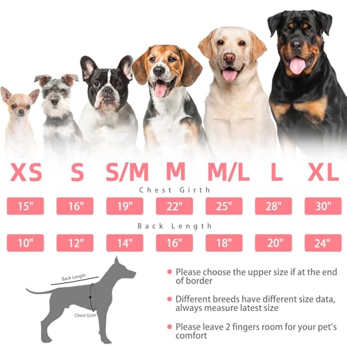 Dog Sweaters for Large Medium Small Dogs (XL - Chest 30", Back 24" / Light Pink)