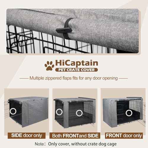 48 Inch Dog Crate Cover with Mesh (48.0"L x 30.0"W x 33.0"H / Grey)