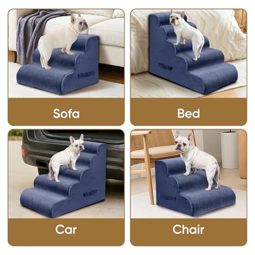 5 Step Pet Stairs for High Beds & Sofas (Blue / 5-step 22.8"H)