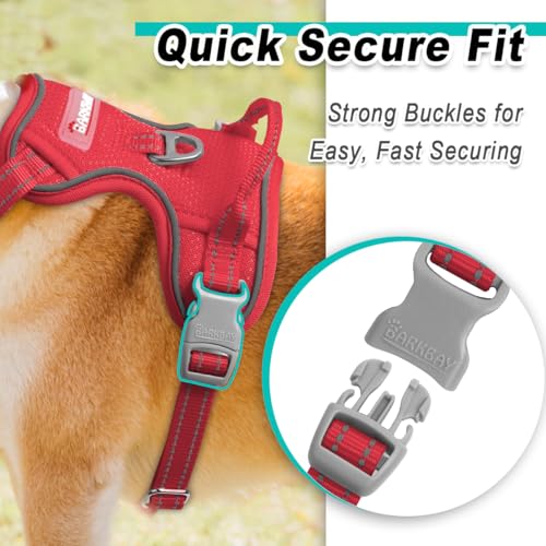Dog Harness for Small Sized Dog No Pull Mesh 2 Clips Dog Vest (X-Small / Red-Mesh)