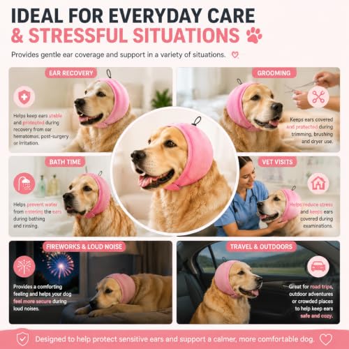 Dog Ear Wrap for Dogs (PINK / Large)