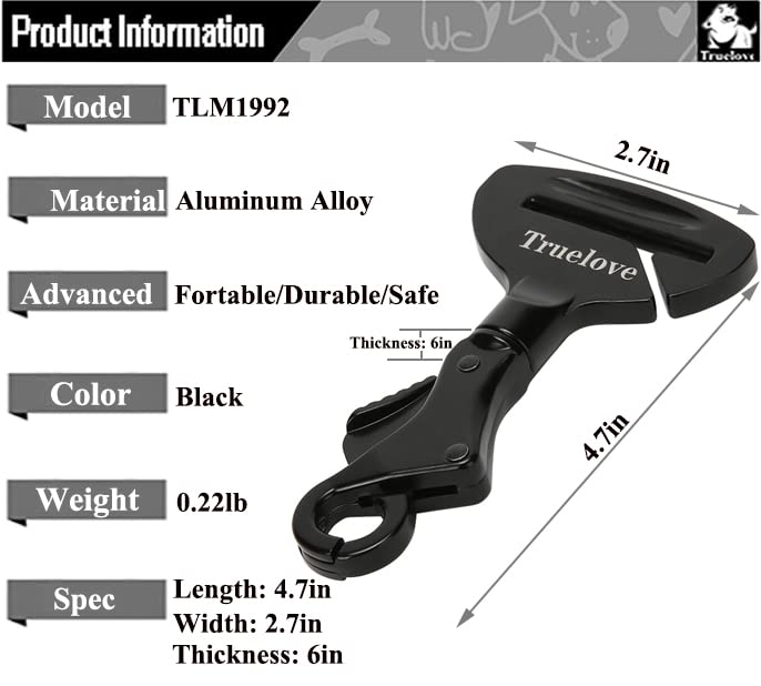 Truelove Vehicle Seat Belt Safety Buckle Lock (Black / 2.7*4.7inch)