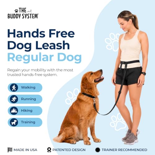 Hands Free Dog Leash (Regular Dog System (Regular Belt (22"- 40" Waist)) / Black)