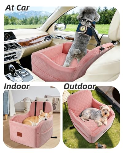 Dog Booster Car Seat for Small (Pink / Medium)