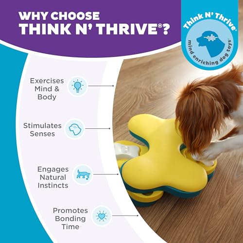 Nina Ottosson Dog Tornado Dog Toy Treat Puzzle (Dog Tornado (Yellow and Blue) / 1 Count (Pack of 1))