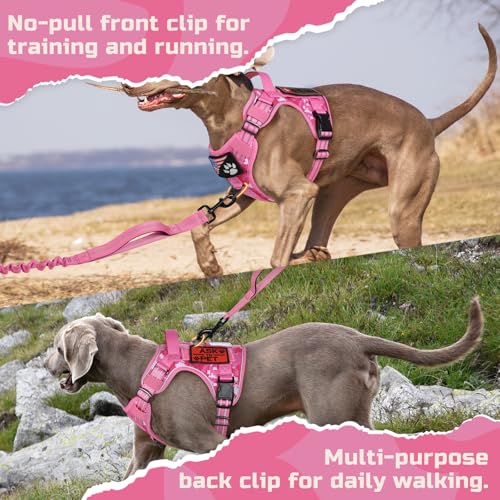Tactical Dog Harness for Large (Pink camo / Large)