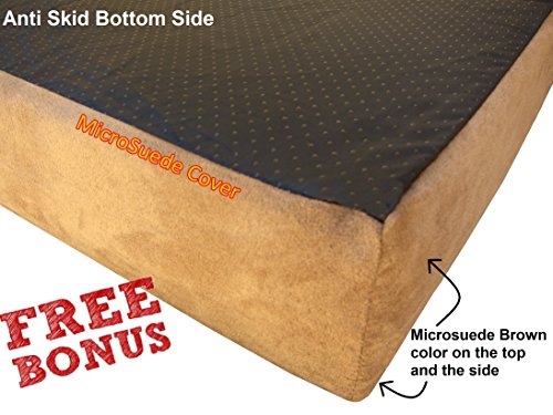 Orthopedic Gel Memory Foam Pet Dog Bed (Microsuede Espresso / 37"X27"X4" Inches)