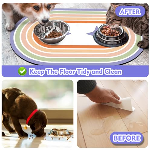 Dog Feeding Mat 24''x16'' (24''x16'' / Purple Star)