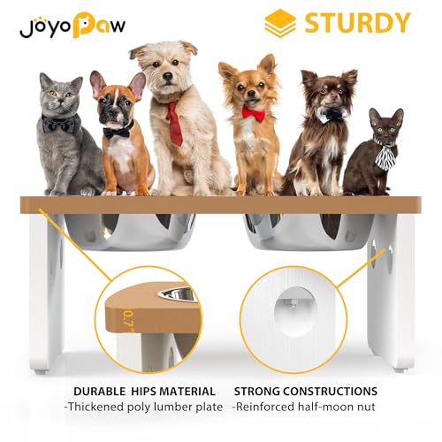 Elevated Dog Bowls (Teak - White / Medium: 7'' Tall-40oz Bowl)