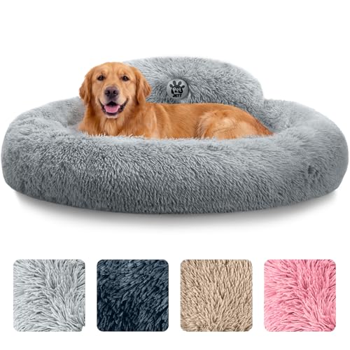 PetJett Dog Beds Large Sized Dog (Bright Grey / Large - 36”L x 36”W x 8”Th)